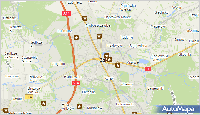 mapa Zgierz, Zgierz na mapie Targeo