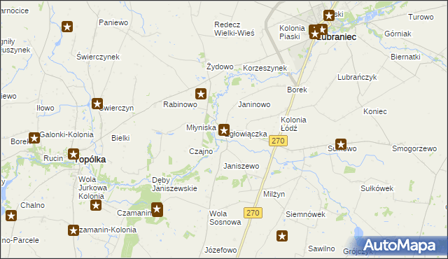 mapa Zgłowiączka, Zgłowiączka na mapie Targeo