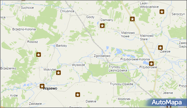 mapa Zgorzałowo, Zgorzałowo na mapie Targeo