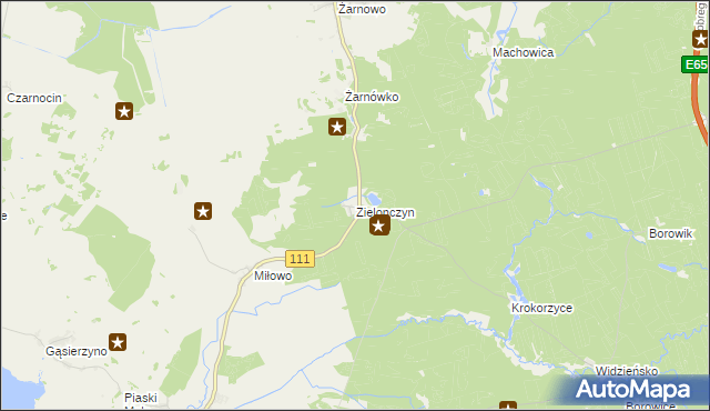 mapa Zielonczyn gmina Stepnica, Zielonczyn gmina Stepnica na mapie Targeo