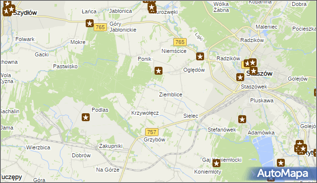 mapa Ziemblice, Ziemblice na mapie Targeo