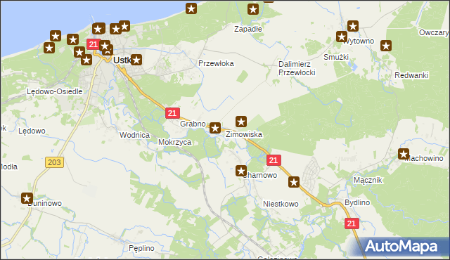 mapa Zimowiska, Zimowiska na mapie Targeo