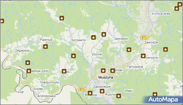 mapa Złockie, Złockie na mapie Targeo