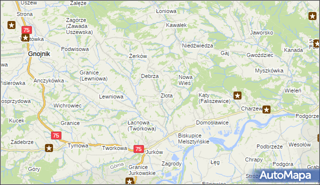 mapa Złota gmina Czchów, Złota gmina Czchów na mapie Targeo