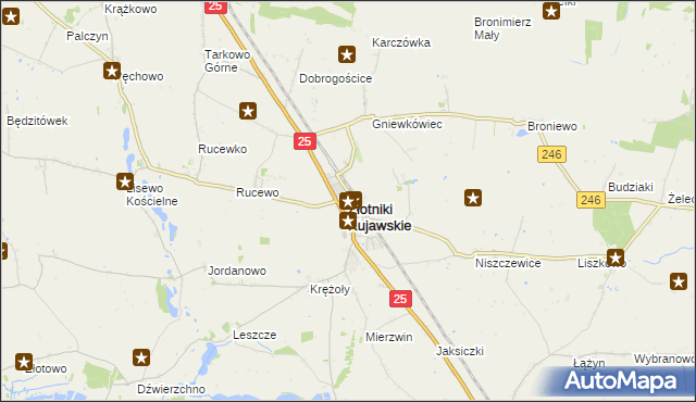 mapa Złotniki Kujawskie, Złotniki Kujawskie na mapie Targeo