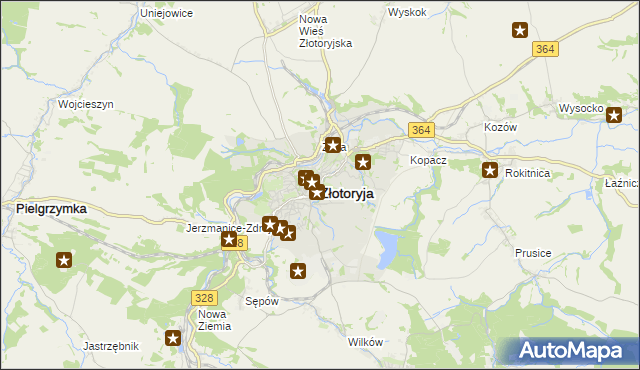 mapa Złotoryja, Złotoryja na mapie Targeo