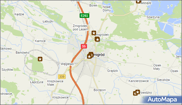 mapa Żmigród, Żmigród na mapie Targeo