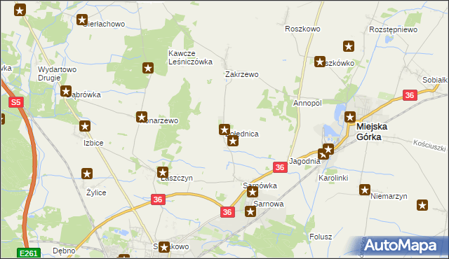 mapa Żołędnica, Żołędnica na mapie Targeo