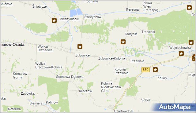 mapa Zubowice-Kolonia, Zubowice-Kolonia na mapie Targeo