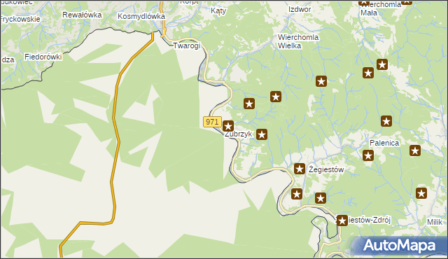 mapa Zubrzyk, Zubrzyk na mapie Targeo