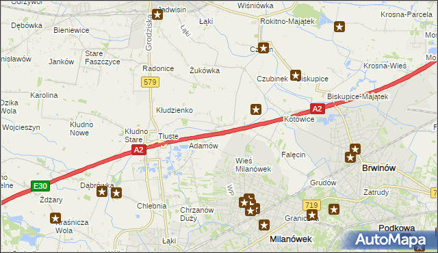 mapa Żuków gmina Grodzisk Mazowiecki, Żuków gmina Grodzisk Mazowiecki na mapie Targeo