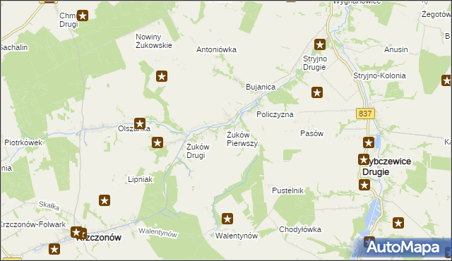 mapa Żuków Pierwszy, Żuków Pierwszy na mapie Targeo