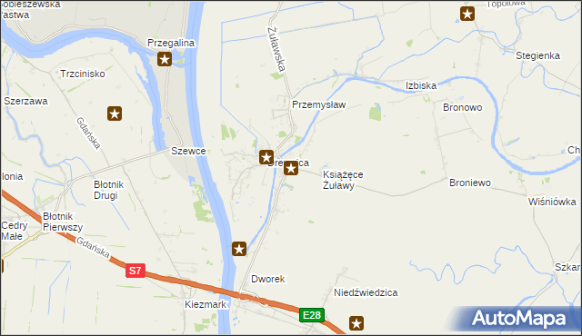 mapa Żuławki, Żuławki na mapie Targeo