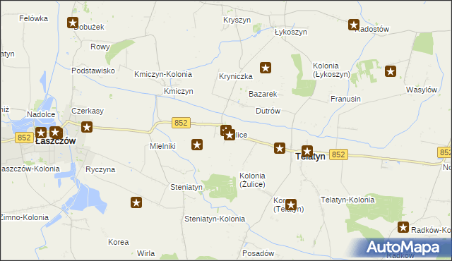 mapa Żulice, Żulice na mapie Targeo