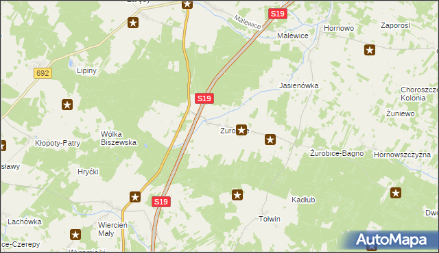 mapa Żurobice, Żurobice na mapie Targeo