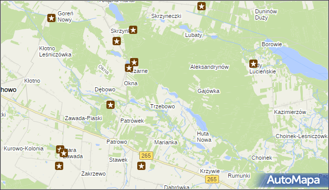 mapa Zuzinów, Zuzinów na mapie Targeo