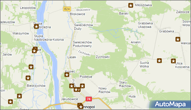 mapa Zychówki, Zychówki na mapie Targeo