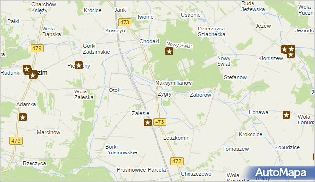 mapa Zygry, Zygry na mapie Targeo
