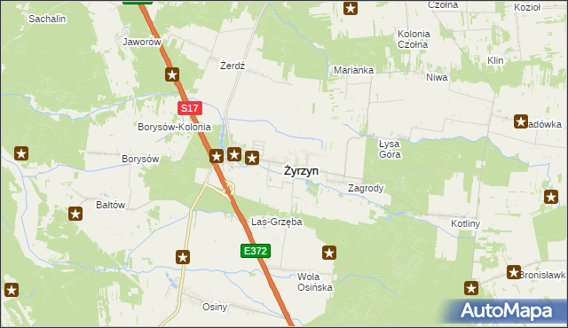 mapa Żyrzyn, Żyrzyn na mapie Targeo