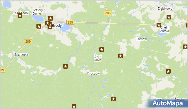 mapa Żytni Młyn, Żytni Młyn na mapie Targeo