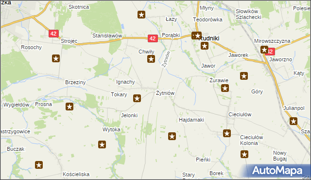 mapa Żytniów, Żytniów na mapie Targeo