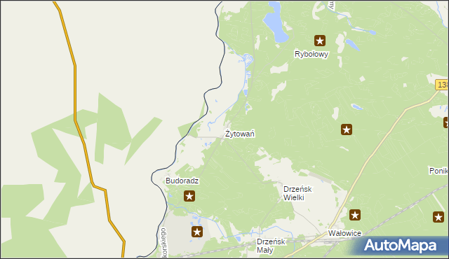 mapa Żytowań, Żytowań na mapie Targeo