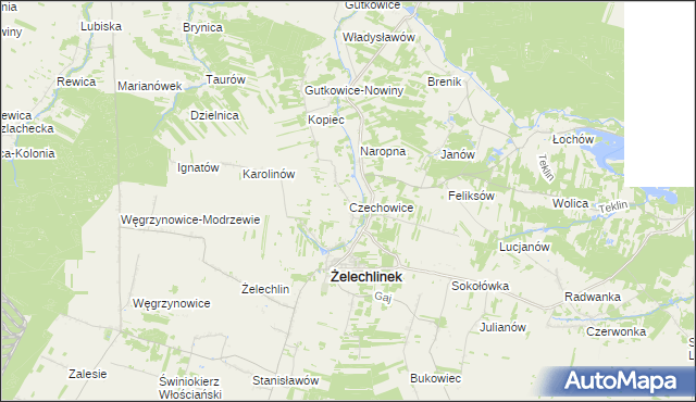 mapa Czechowice, Czechowice na mapie Targeo