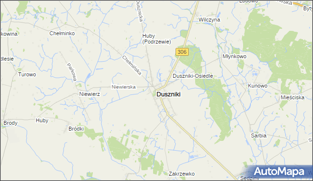 mapa Duszniki powiat szamotulski, Duszniki powiat szamotulski na mapie Targeo