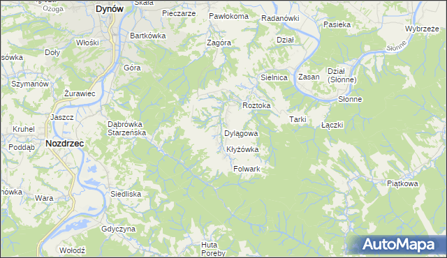 mapa Dylągowa, Dylągowa na mapie Targeo