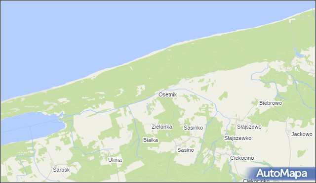 mapa Osetnik gmina Choczewo, Osetnik gmina Choczewo na mapie Targeo