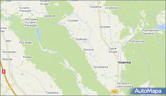 mapa Sokolne, Sokolne na mapie Targeo