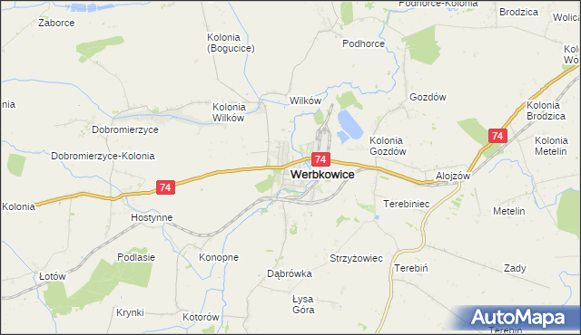 mapa Werbkowice, Werbkowice na mapie Targeo