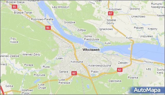 mapa Włocławka, Włocławek na mapie Targeo