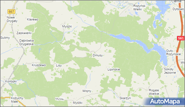 mapa Dmusy, Dmusy na mapie Targeo