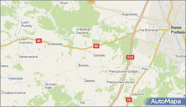 mapa Szastały, Szastały na mapie Targeo