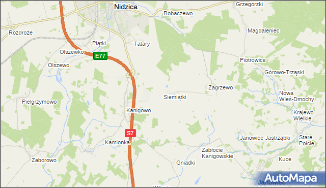 mapa Siemiątki, Siemiątki na mapie Targeo