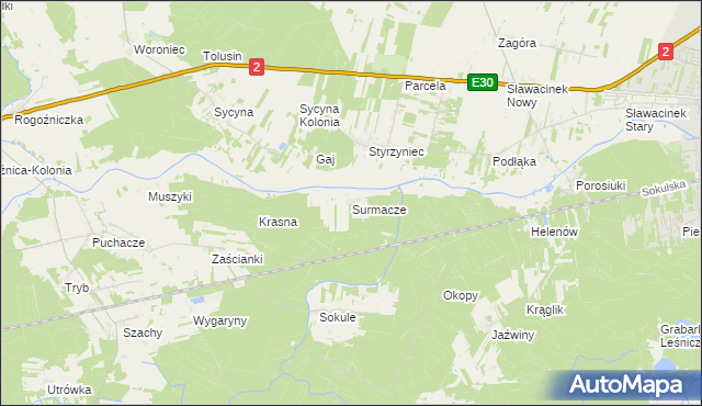 mapa Surmacze, Surmacze na mapie Targeo