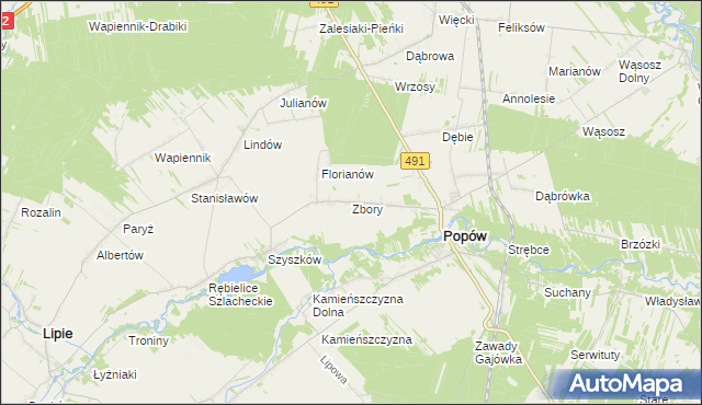 mapa Zbory, Zbory na mapie Targeo