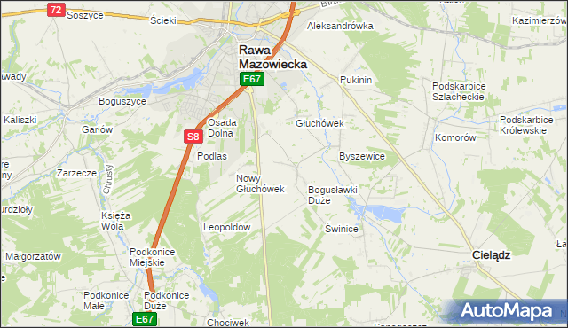 mapa Matyldów gmina Rawa Mazowiecka, Matyldów gmina Rawa Mazowiecka na mapie Targeo