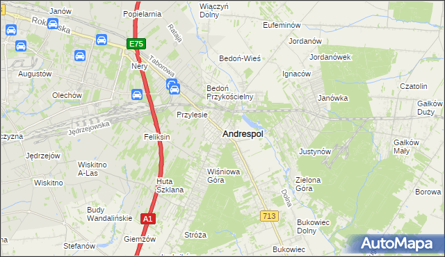 mapa Andrespol, Andrespol na mapie Targeo