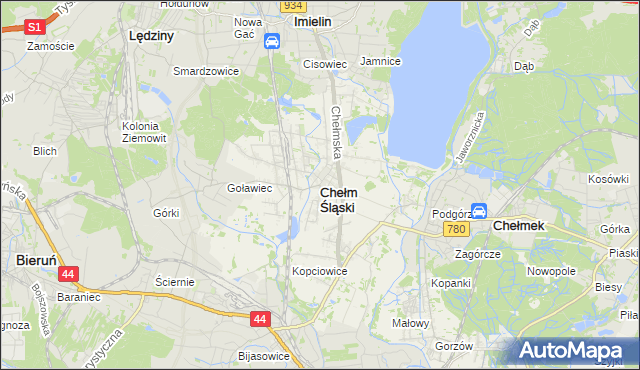 mapa Chełm Śląski, Chełm Śląski na mapie Targeo