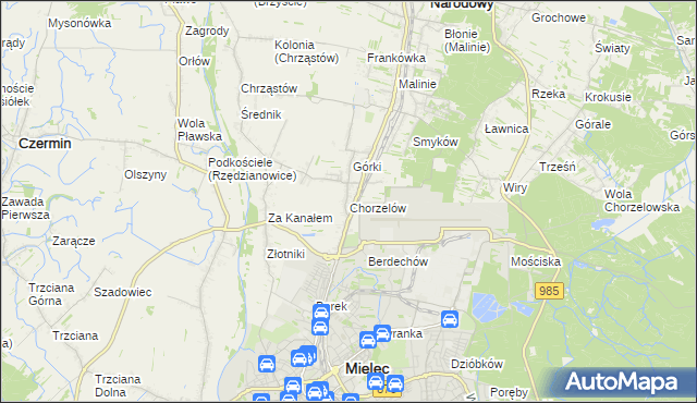 mapa Chorzelów, Chorzelów na mapie Targeo