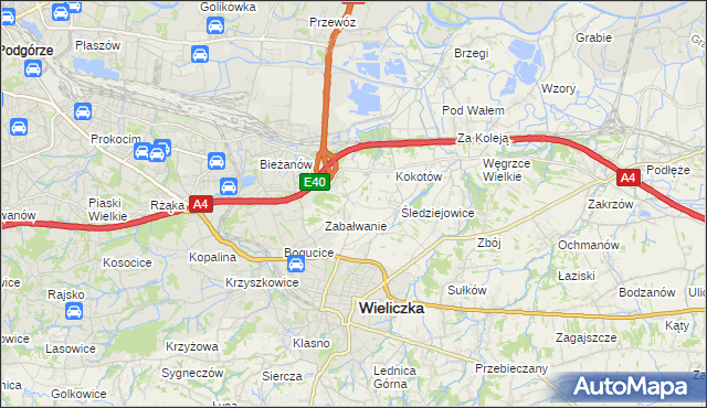 mapa Czarnochowice, Czarnochowice na mapie Targeo