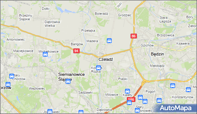 mapa Czeladź, Czeladź na mapie Targeo