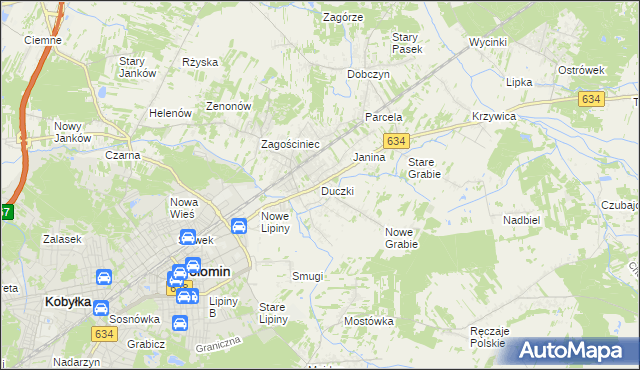 mapa Duczki, Duczki na mapie Targeo