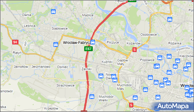mapa Fabryczna, Fabryczna na mapie Targeo