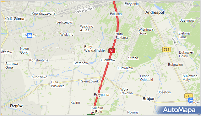 mapa Giemzów, Giemzów na mapie Targeo
