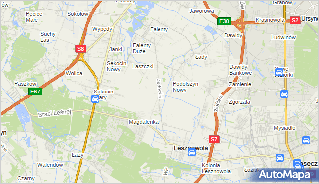 mapa Janczewice, Janczewice na mapie Targeo