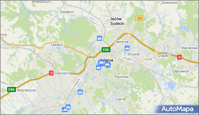 mapa Jelenia Góra, Jelenia Góra na mapie Targeo