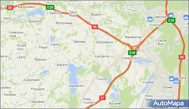 mapa Karczemki gmina Szemud, Karczemki gmina Szemud na mapie Targeo